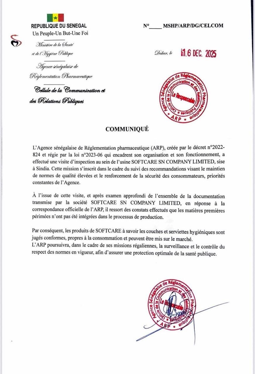 L’ARP autorise à nouveau la commercialisation des produits SOFTCARE